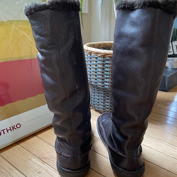 Camper Brown Leather Faux Fur Lining Winter Boots Size 38 EU - Picture 3 of 5